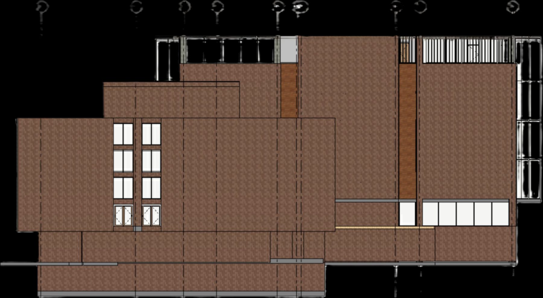 Building elevation extracted from the model